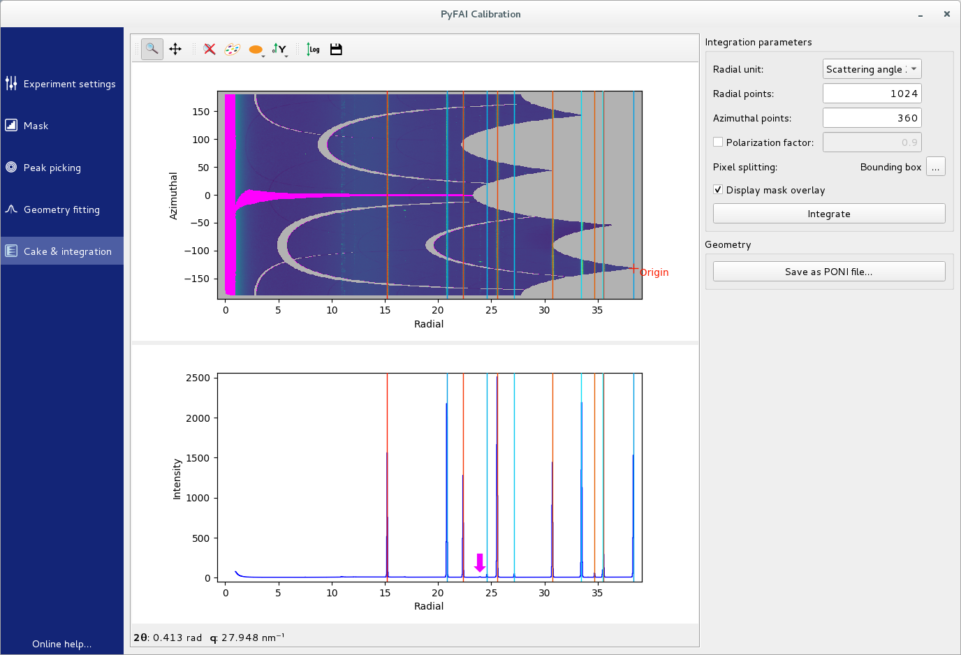 Azimuthal integration