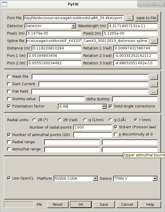 pyFAI-integrate GUI